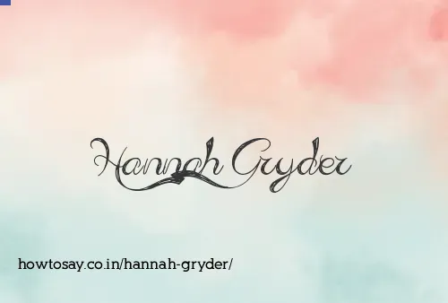 Hannah Gryder
