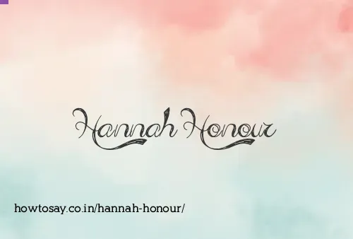 Hannah Honour