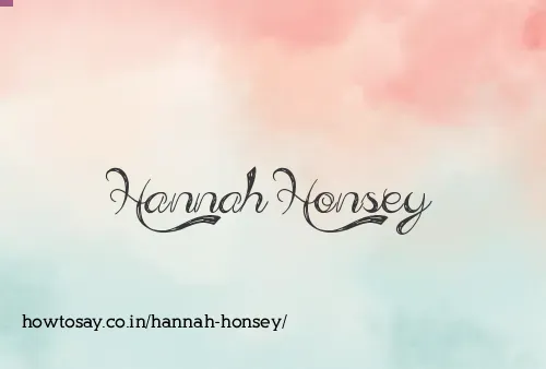 Hannah Honsey