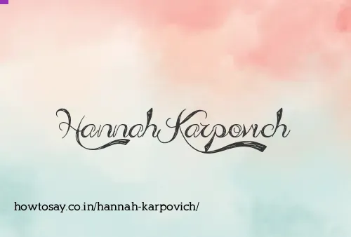 Hannah Karpovich