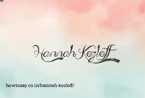 Hannah Kozloff