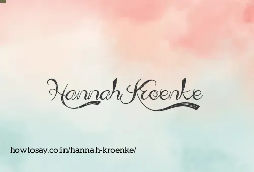 Hannah Kroenke