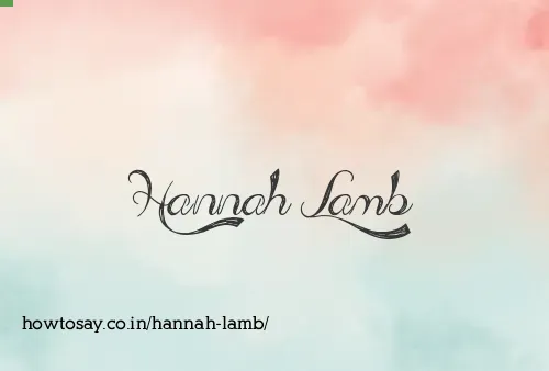 Hannah Lamb