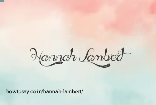 Hannah Lambert