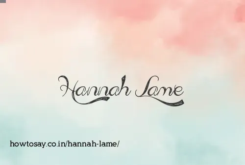Hannah Lame