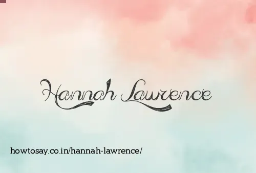 Hannah Lawrence
