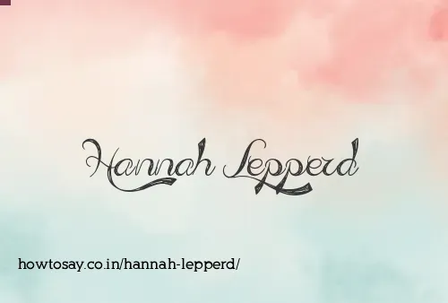 Hannah Lepperd
