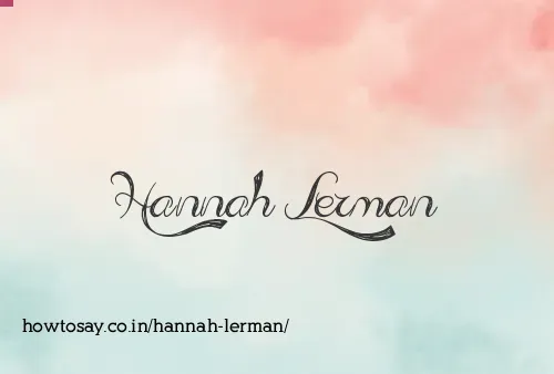 Hannah Lerman