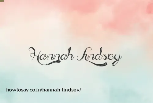 Hannah Lindsey