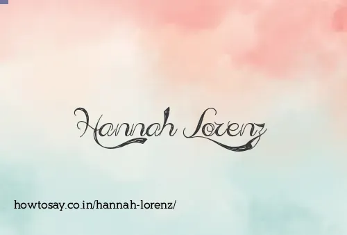 Hannah Lorenz