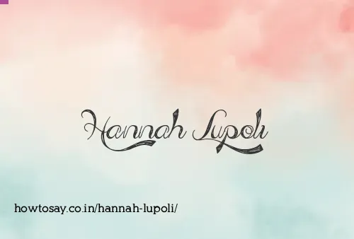 Hannah Lupoli
