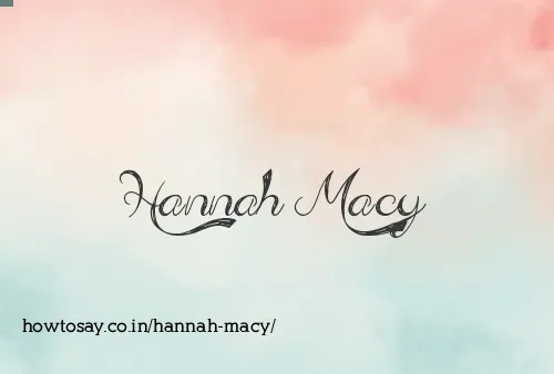 Hannah Macy