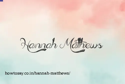 Hannah Matthews