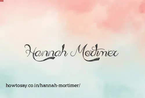 Hannah Mortimer