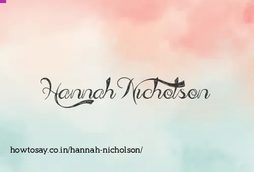 Hannah Nicholson