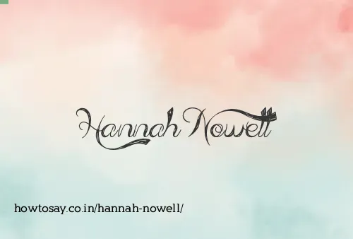 Hannah Nowell