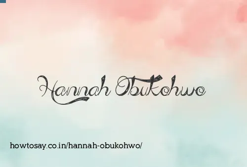 Hannah Obukohwo