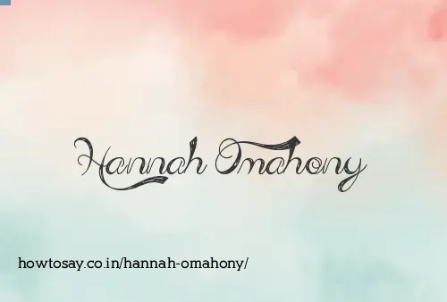 Hannah Omahony