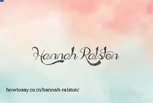 Hannah Ralston