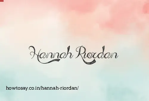 Hannah Riordan