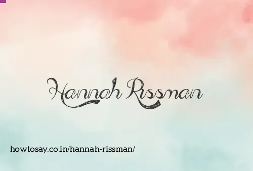 Hannah Rissman