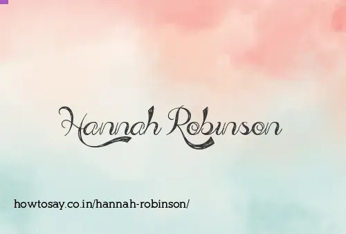 Hannah Robinson