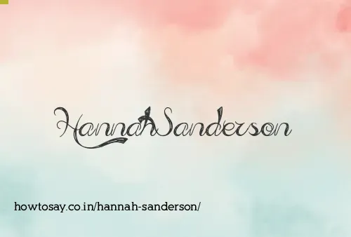Hannah Sanderson