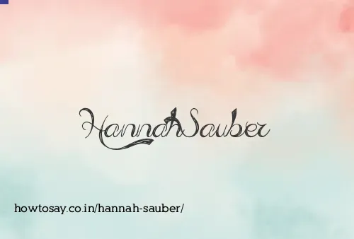 Hannah Sauber