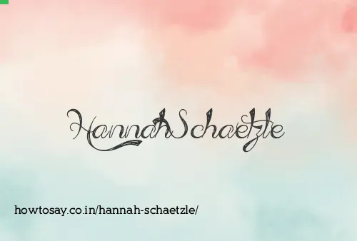 Hannah Schaetzle
