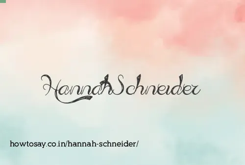 Hannah Schneider