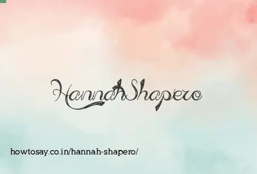 Hannah Shapero