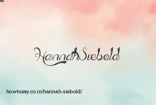 Hannah Siebold