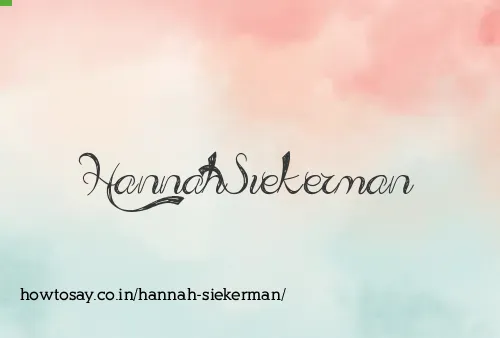 Hannah Siekerman