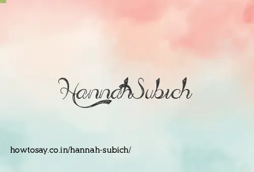 Hannah Subich