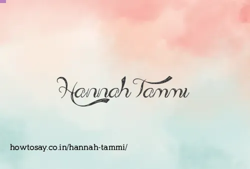 Hannah Tammi