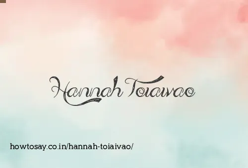 Hannah Toiaivao