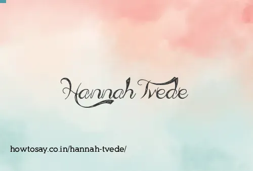 Hannah Tvede