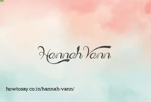 Hannah Vann