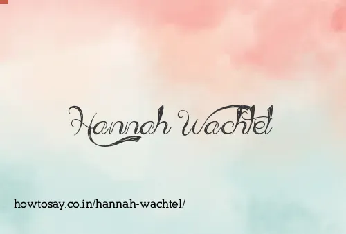 Hannah Wachtel