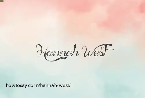 Hannah West