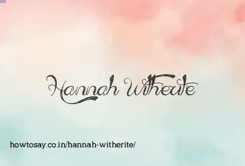 Hannah Witherite