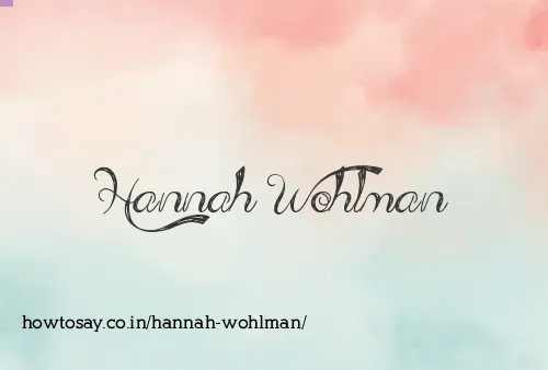 Hannah Wohlman
