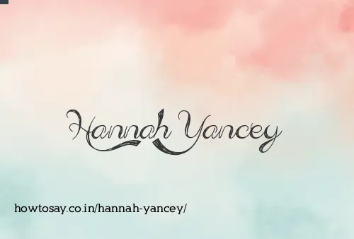 Hannah Yancey