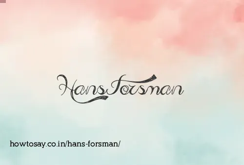 Hans Forsman