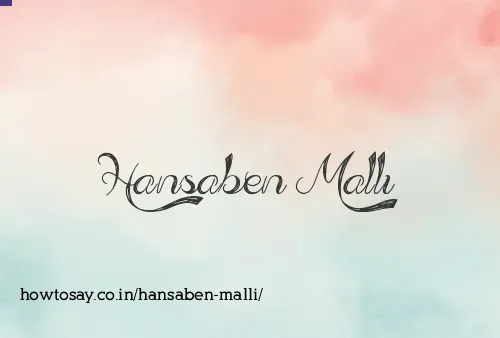 Hansaben Malli