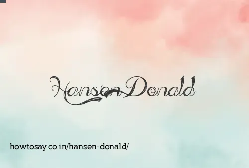 Hansen Donald