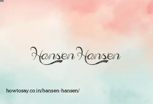 Hansen Hansen