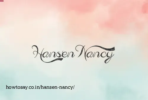 Hansen Nancy