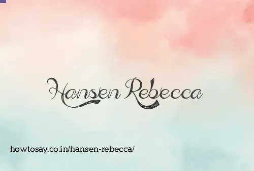 Hansen Rebecca