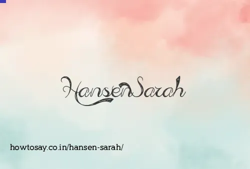 Hansen Sarah